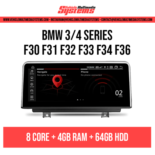 BMW 3 Series 4 Series | F30 F31 F34 F32 F33 F36 | Android Screen | NBT, CIC, EVO
