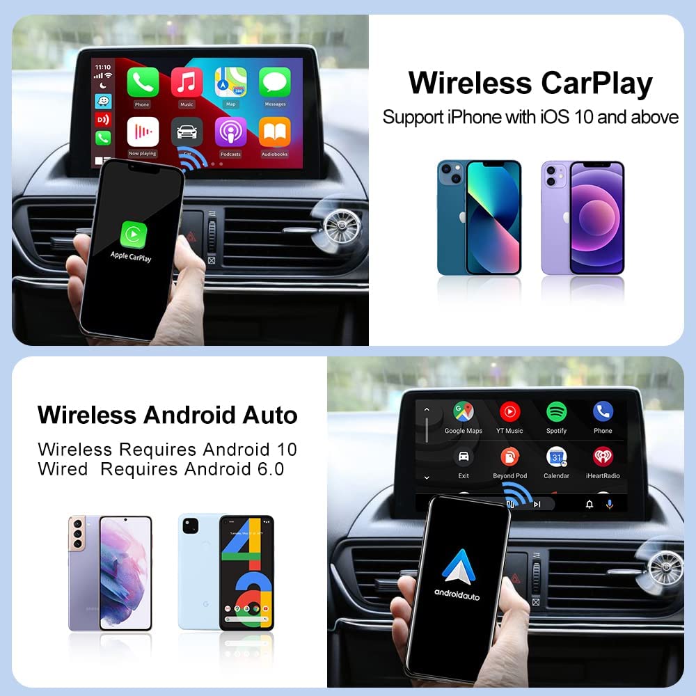 Wireless CarPlay and Android Auto activator dongle for OEM infotainment systems – plug-and-play adapter for cable-free smartphone connection