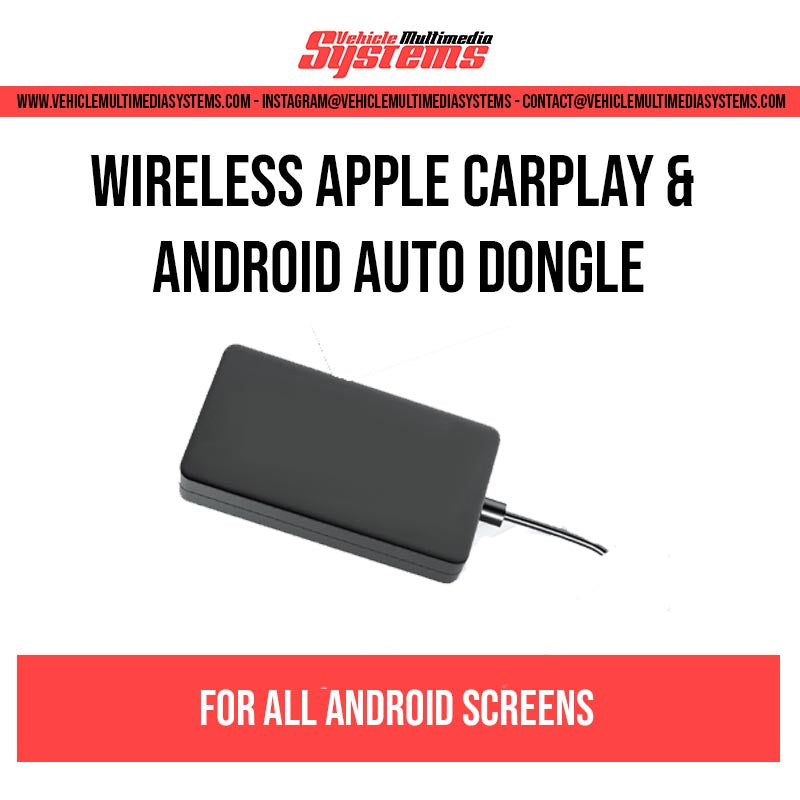 Wireless Apple CarPlay and Android Auto dongle for Android car screens – compact plug-and-play adapter for hands-free smartphone integration